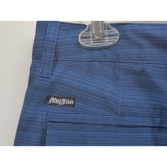 Quiksilver Dry Flight Men's Water Repellent Blue Striped Shorts Size See Measure - Picture 9 of 11